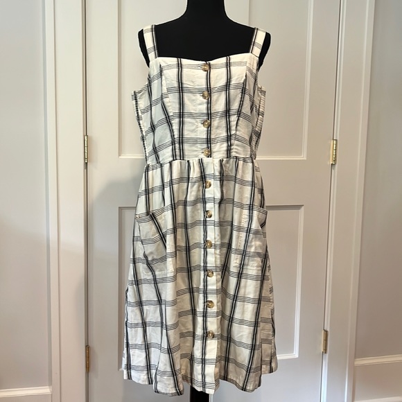 Fat Face dress black / off white lightweight size 10 USA - Picture 1 of 14